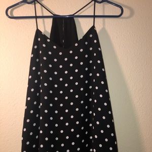 Express Black and White Polka Dot Tank Top